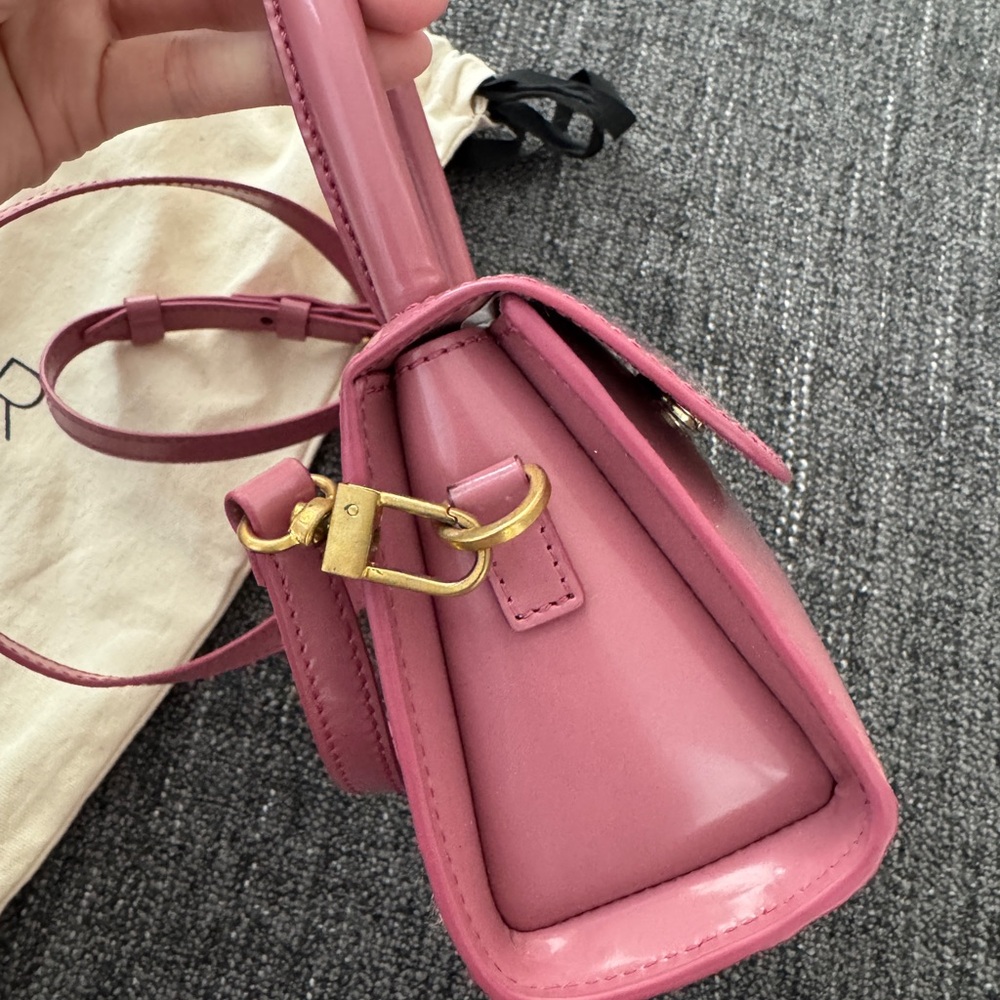 BY FAR Pink Mini Bag with Structured Shape and Long Strap - Picture 5 of 11